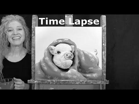 TIME LAPSE – Study How one can Paint "PIG IN A BLANKET" with Acrylic Paint- Step by Step Video Tutorial