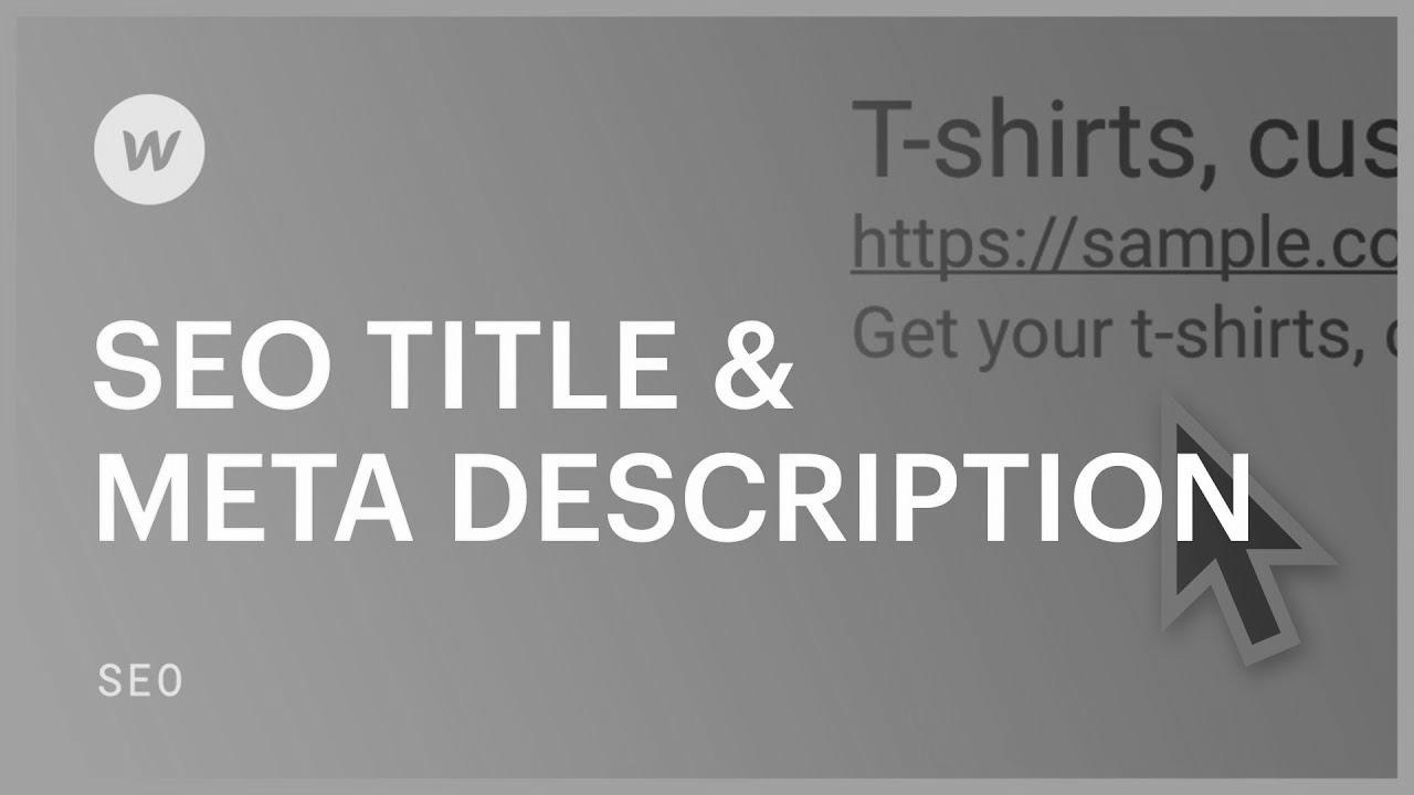 SEO Title & Meta Description — website positioning tutorial