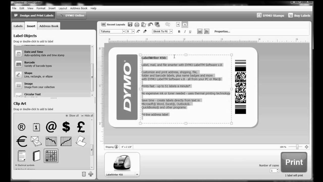  construct your own label template in DYMO Label Software program?